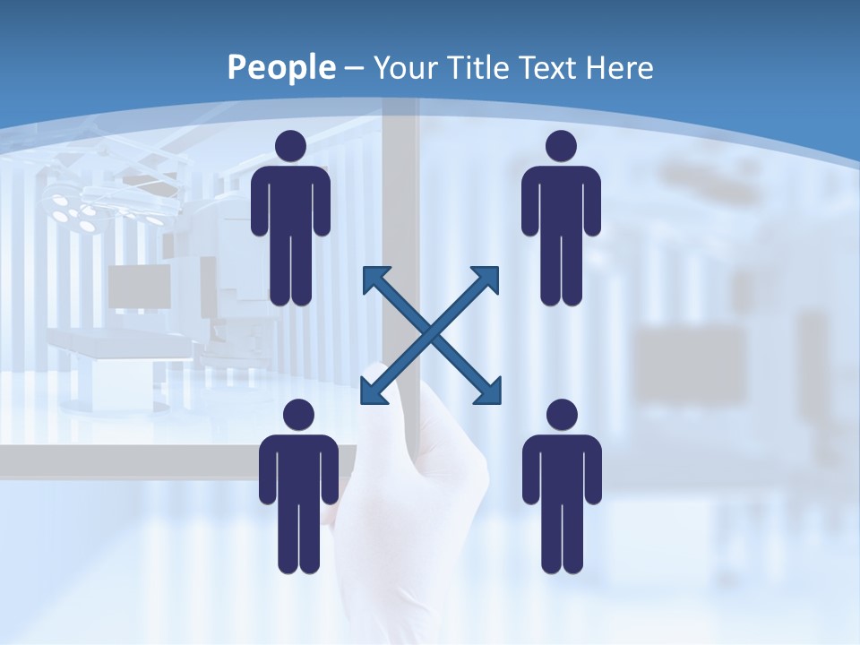 A Person Holding A Tablet With A Hospital Room In The Background PowerPoint Template