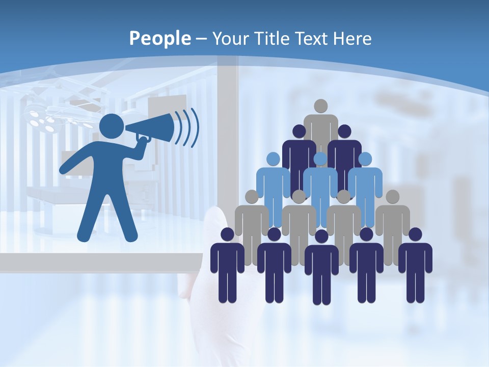 A Person Holding A Tablet With A Hospital Room In The Background PowerPoint Template