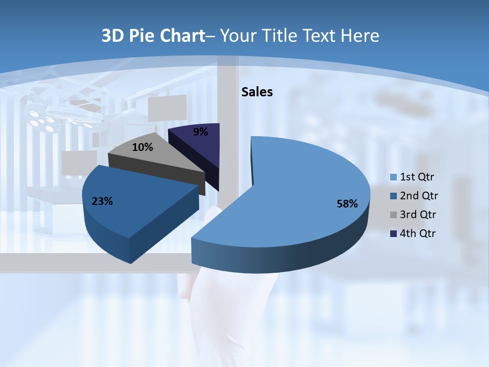 A Person Holding A Tablet With A Hospital Room In The Background PowerPoint Template