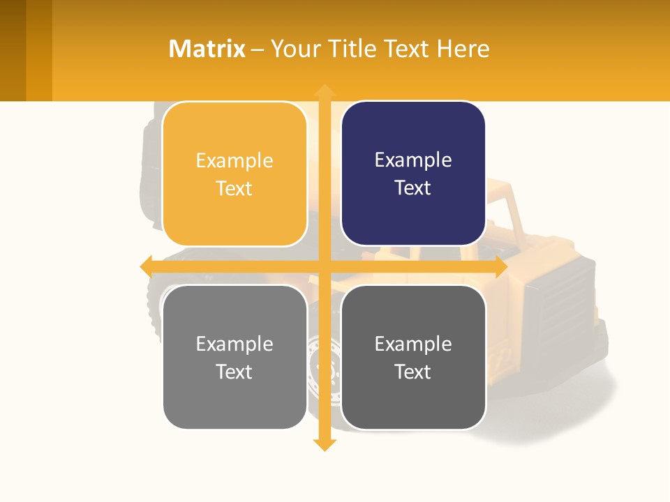 A Yellow Toy Truck With A Yellow Sign In Front Of It PowerPoint Template