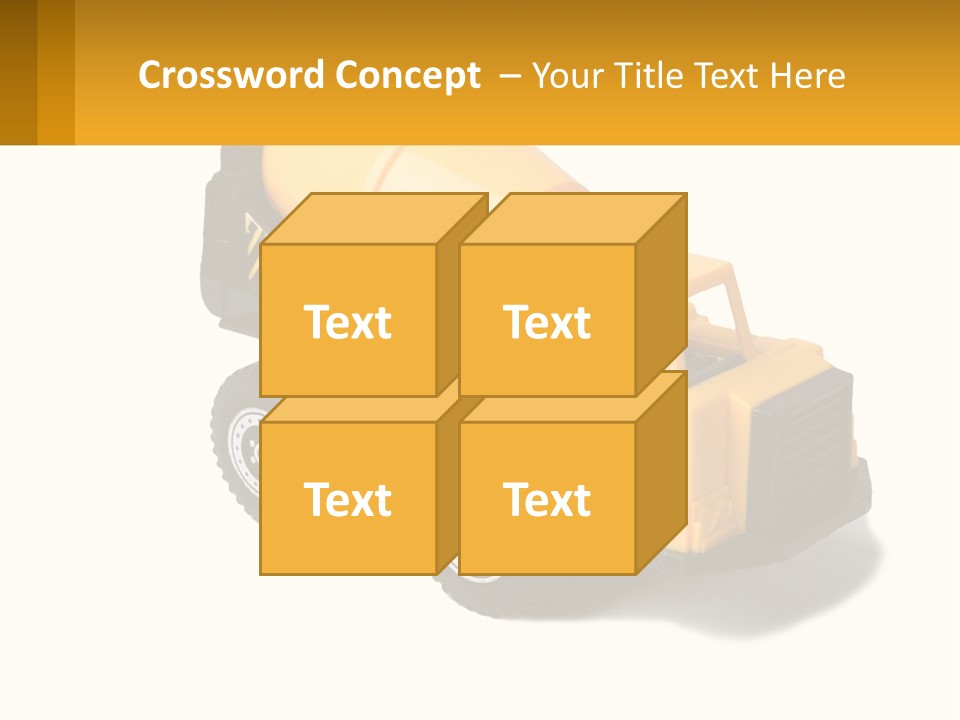 A Yellow Toy Truck With A Yellow Sign In Front Of It PowerPoint Template