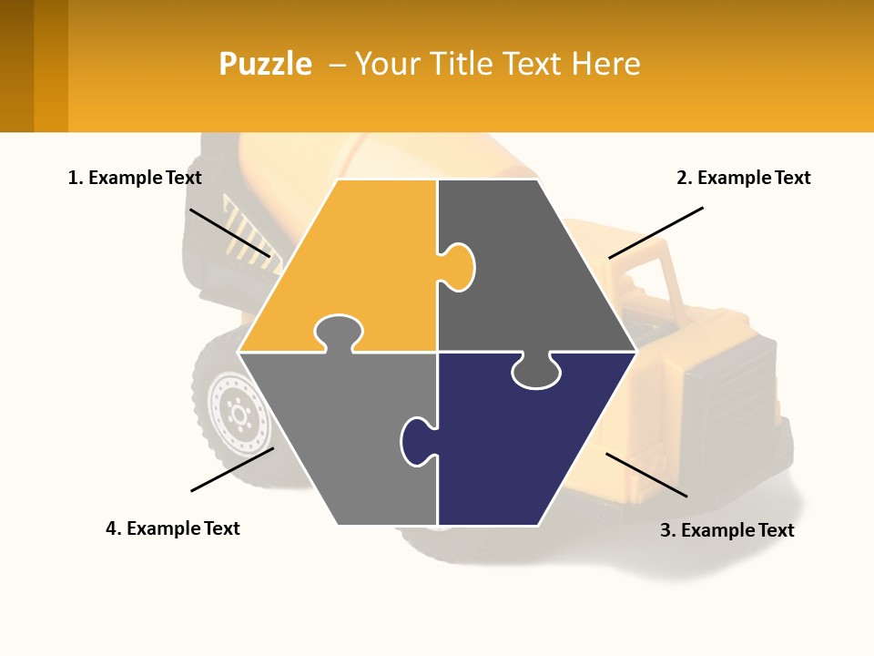 A Yellow Toy Truck With A Yellow Sign In Front Of It PowerPoint Template