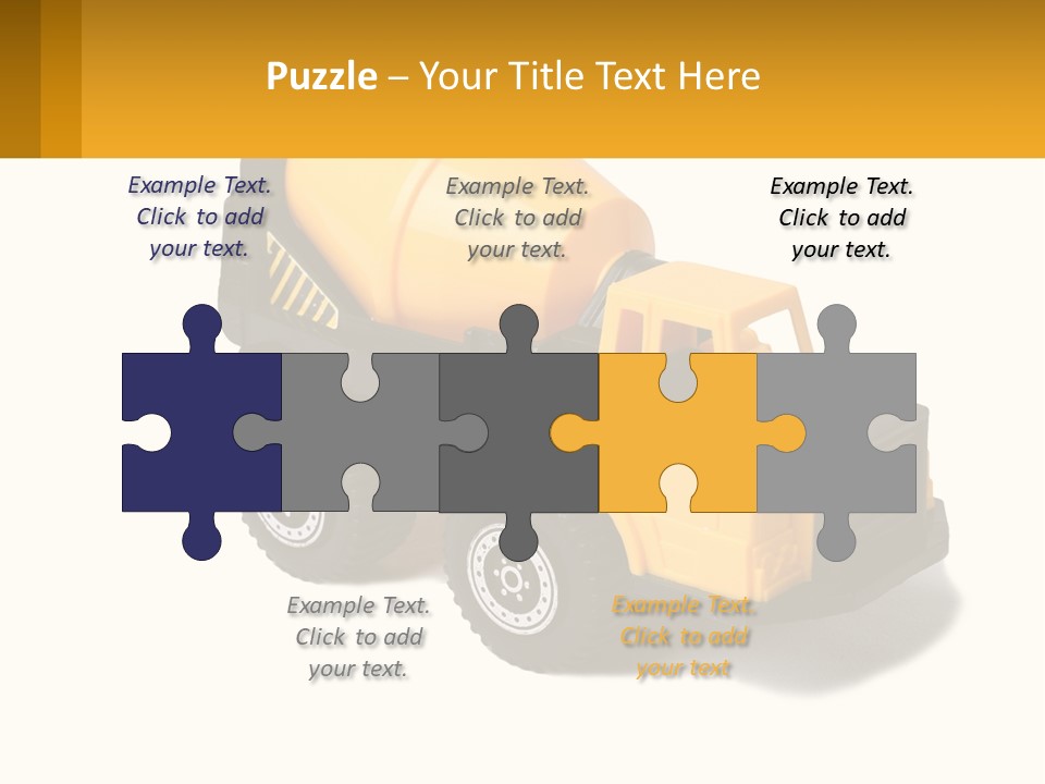 A Yellow Toy Truck With A Yellow Sign In Front Of It PowerPoint Template