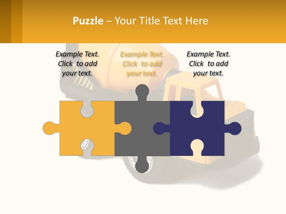 A Yellow Toy Truck With A Yellow Sign In Front Of It PowerPoint Template