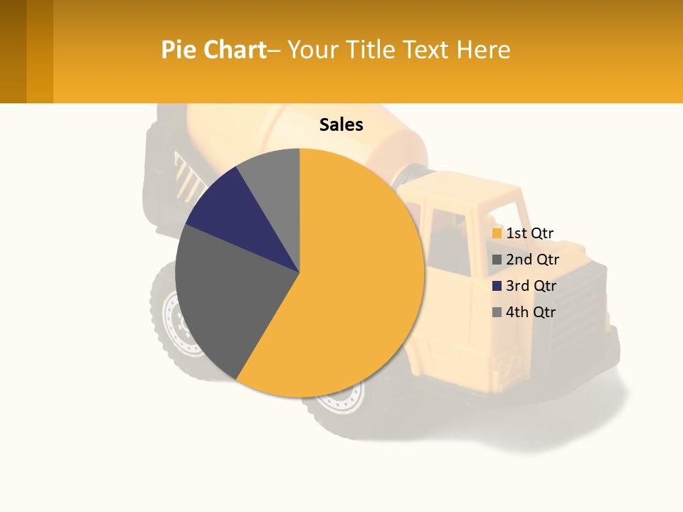A Yellow Toy Truck With A Yellow Sign In Front Of It PowerPoint Template
