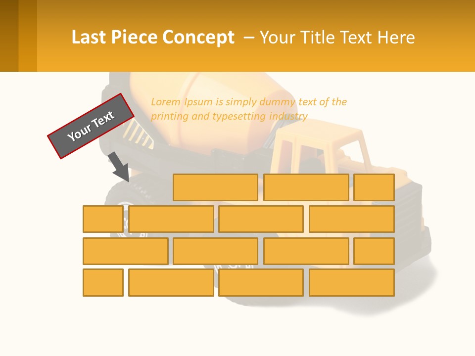 A Yellow Toy Truck With A Yellow Sign In Front Of It PowerPoint Template