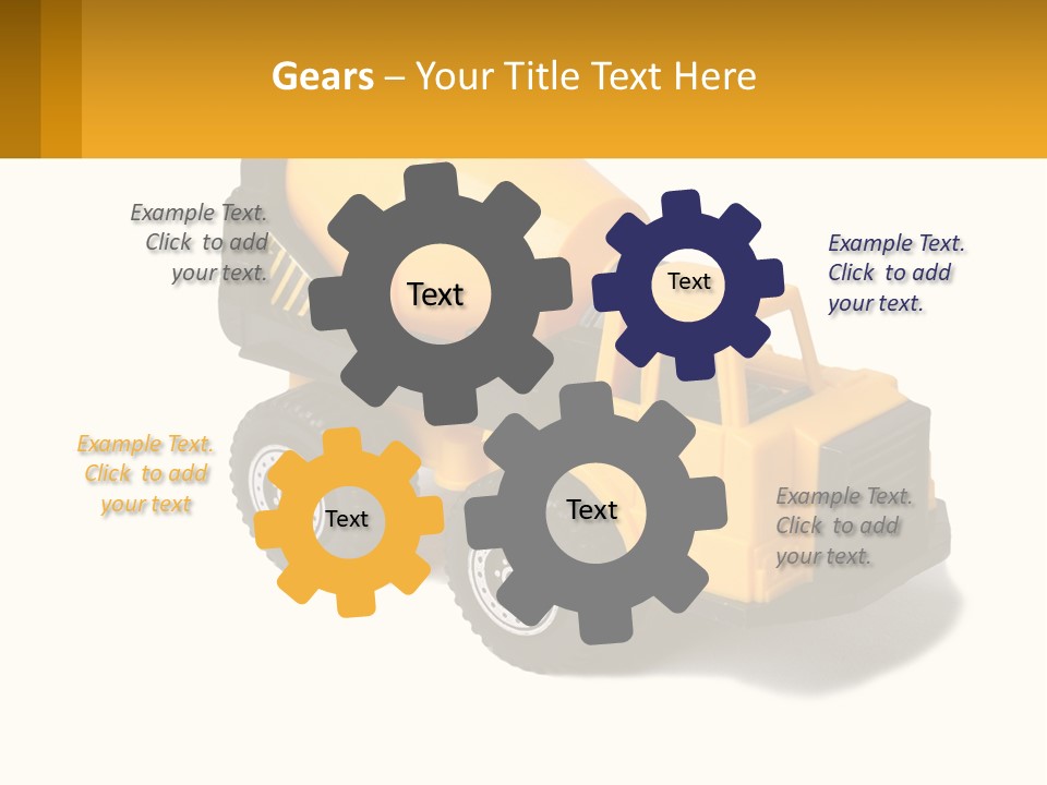 A Yellow Toy Truck With A Yellow Sign In Front Of It PowerPoint Template