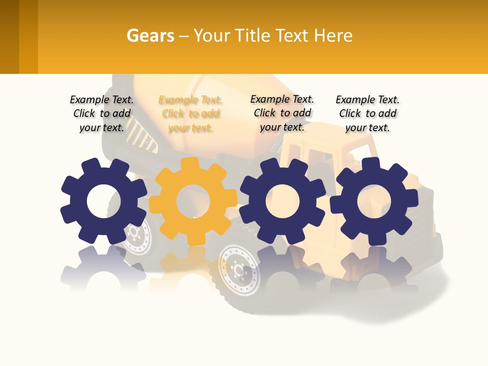 A Yellow Toy Truck With A Yellow Sign In Front Of It PowerPoint Template