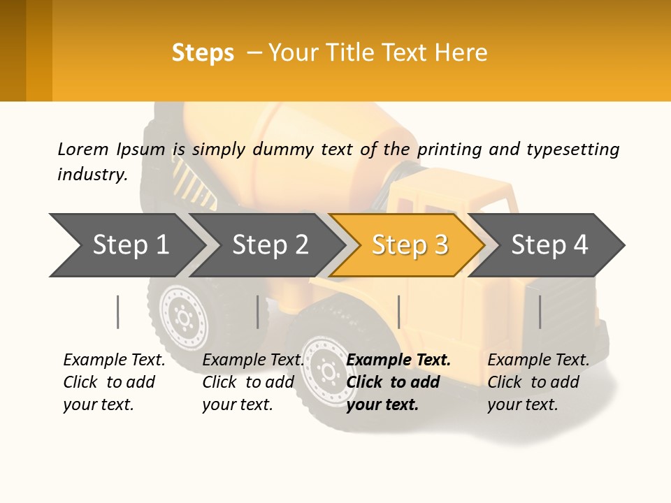 A Yellow Toy Truck With A Yellow Sign In Front Of It PowerPoint Template