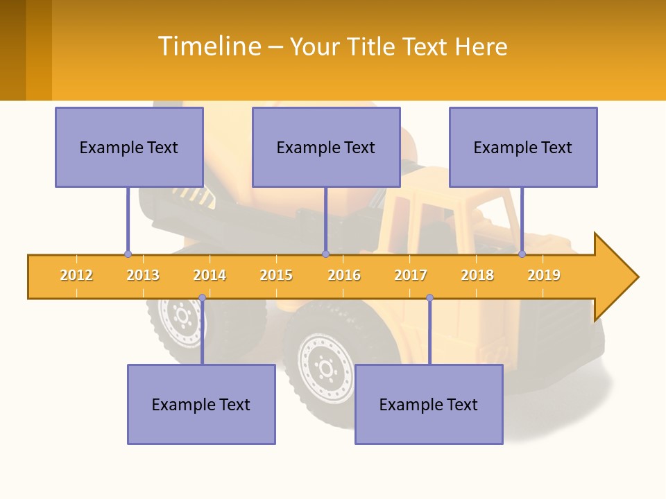 A Yellow Toy Truck With A Yellow Sign In Front Of It PowerPoint Template