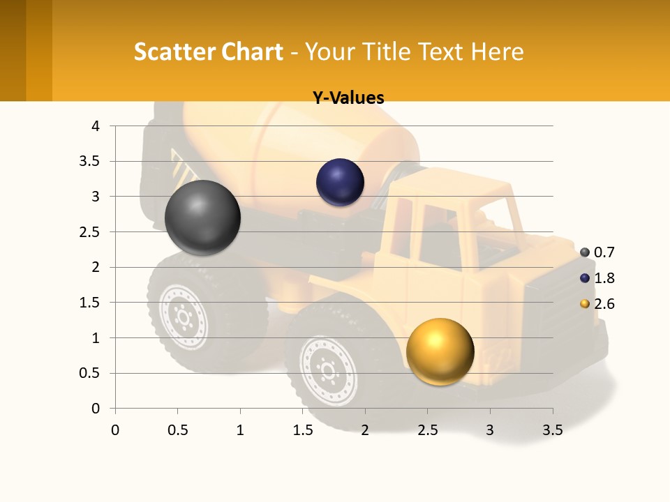 A Yellow Toy Truck With A Yellow Sign In Front Of It PowerPoint Template