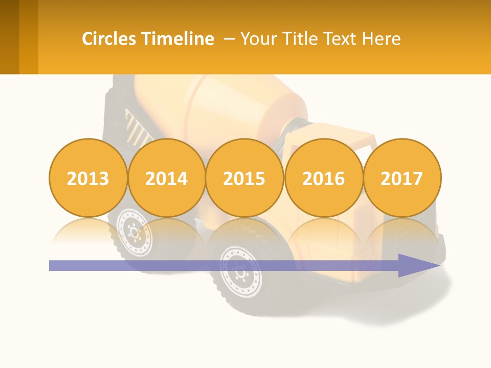 A Yellow Toy Truck With A Yellow Sign In Front Of It PowerPoint Template