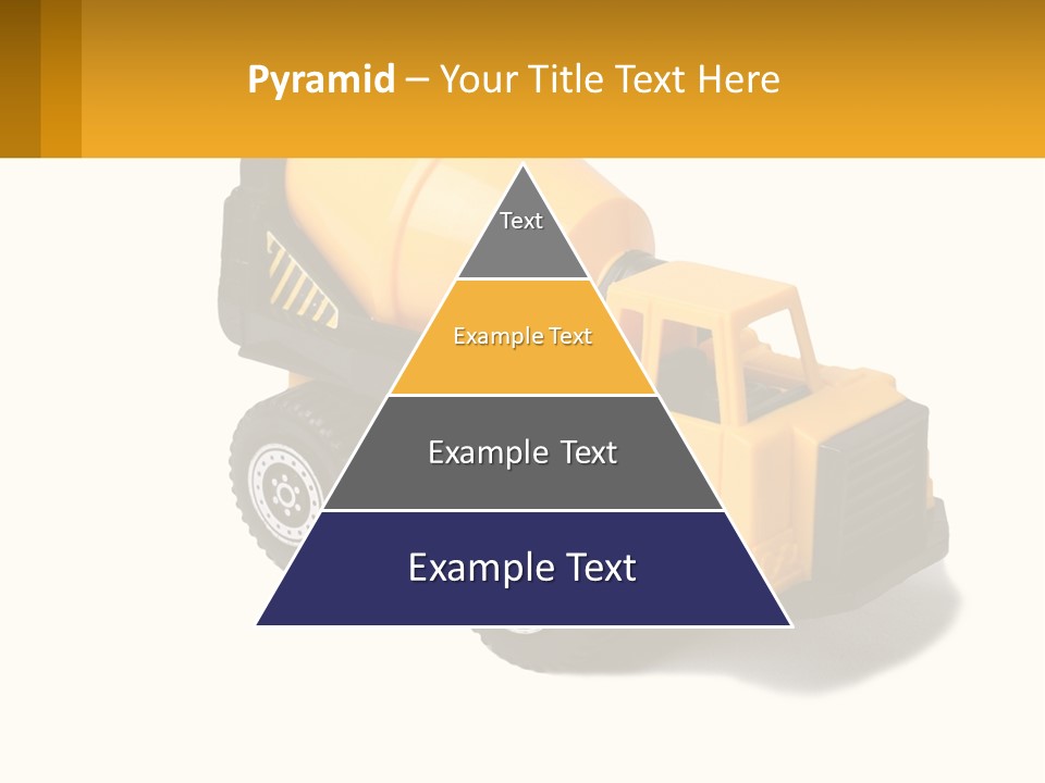 A Yellow Toy Truck With A Yellow Sign In Front Of It PowerPoint Template