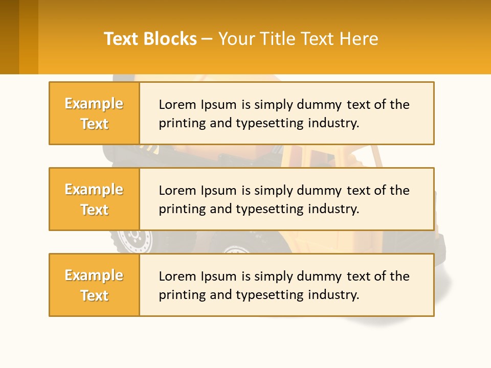 A Yellow Toy Truck With A Yellow Sign In Front Of It PowerPoint Template
