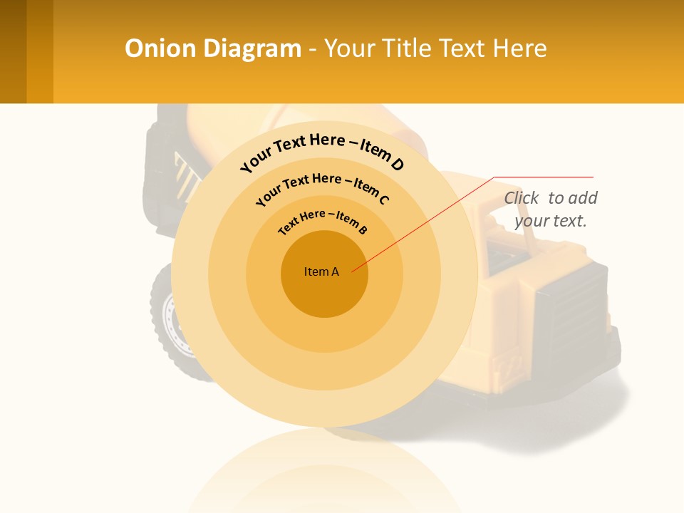 A Yellow Toy Truck With A Yellow Sign In Front Of It PowerPoint Template
