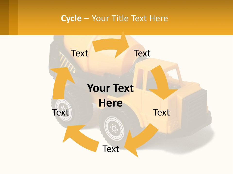 A Yellow Toy Truck With A Yellow Sign In Front Of It PowerPoint Template