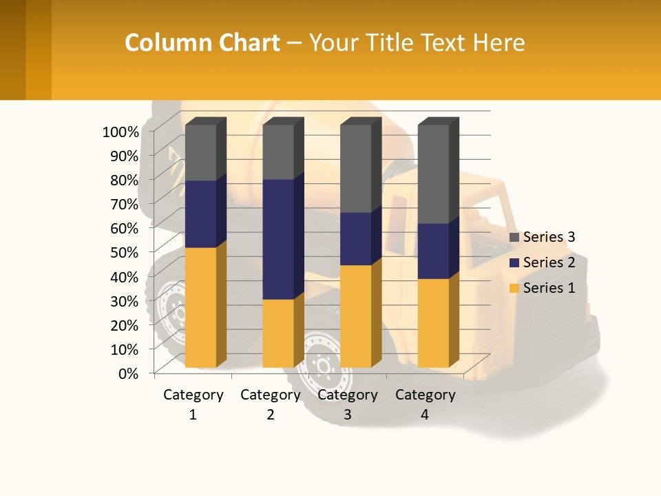 A Yellow Toy Truck With A Yellow Sign In Front Of It PowerPoint Template