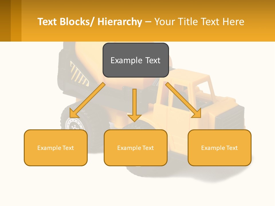 A Yellow Toy Truck With A Yellow Sign In Front Of It PowerPoint Template