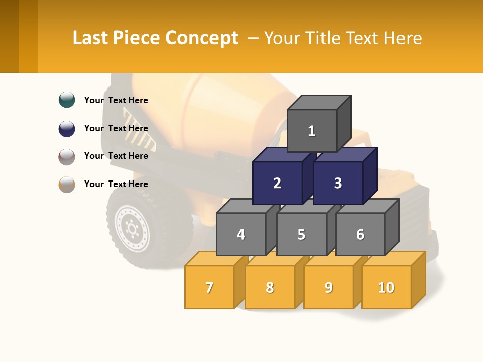 A Yellow Toy Truck With A Yellow Sign In Front Of It PowerPoint Template