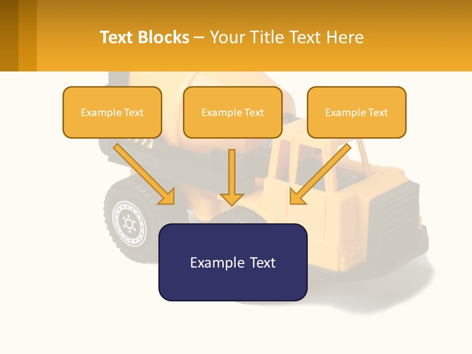 A Yellow Toy Truck With A Yellow Sign In Front Of It PowerPoint Template