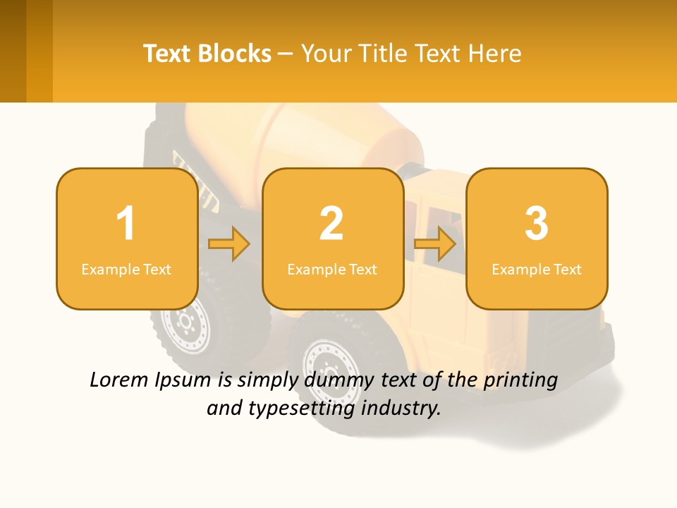 A Yellow Toy Truck With A Yellow Sign In Front Of It PowerPoint Template