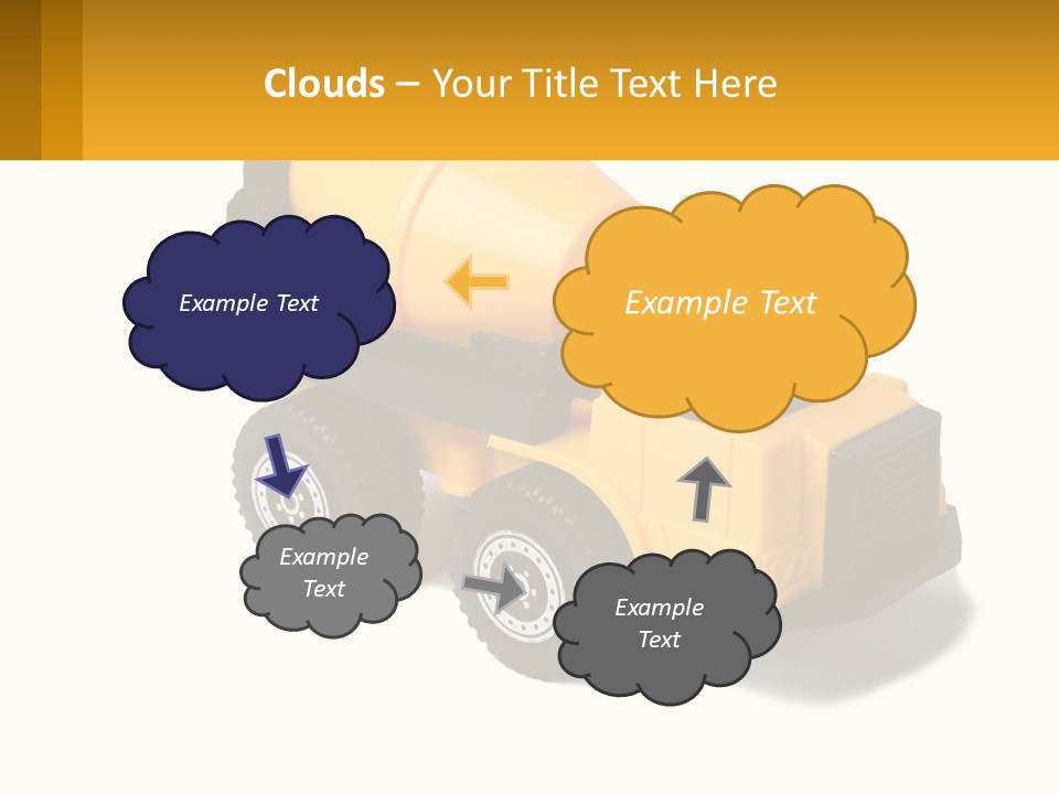 A Yellow Toy Truck With A Yellow Sign In Front Of It PowerPoint Template