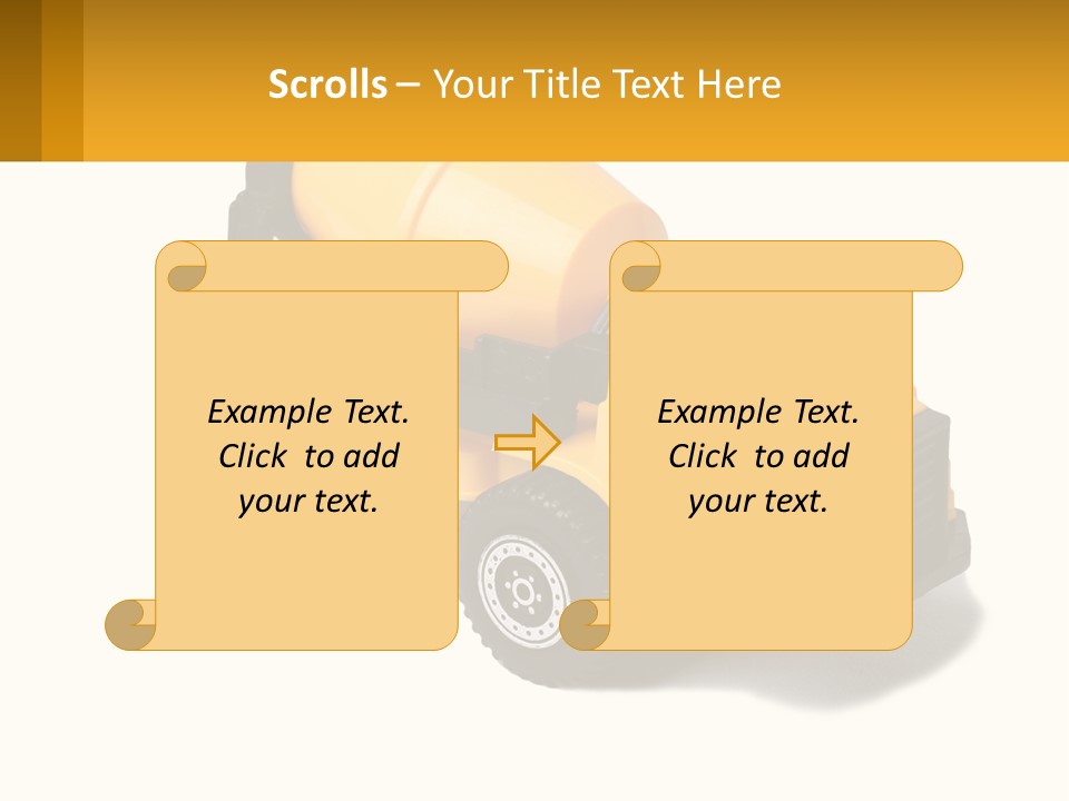 A Yellow Toy Truck With A Yellow Sign In Front Of It PowerPoint Template