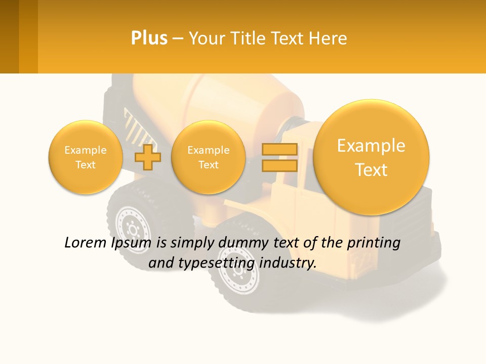 A Yellow Toy Truck With A Yellow Sign In Front Of It PowerPoint Template