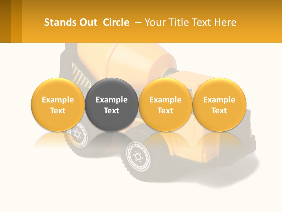 A Yellow Toy Truck With A Yellow Sign In Front Of It PowerPoint Template