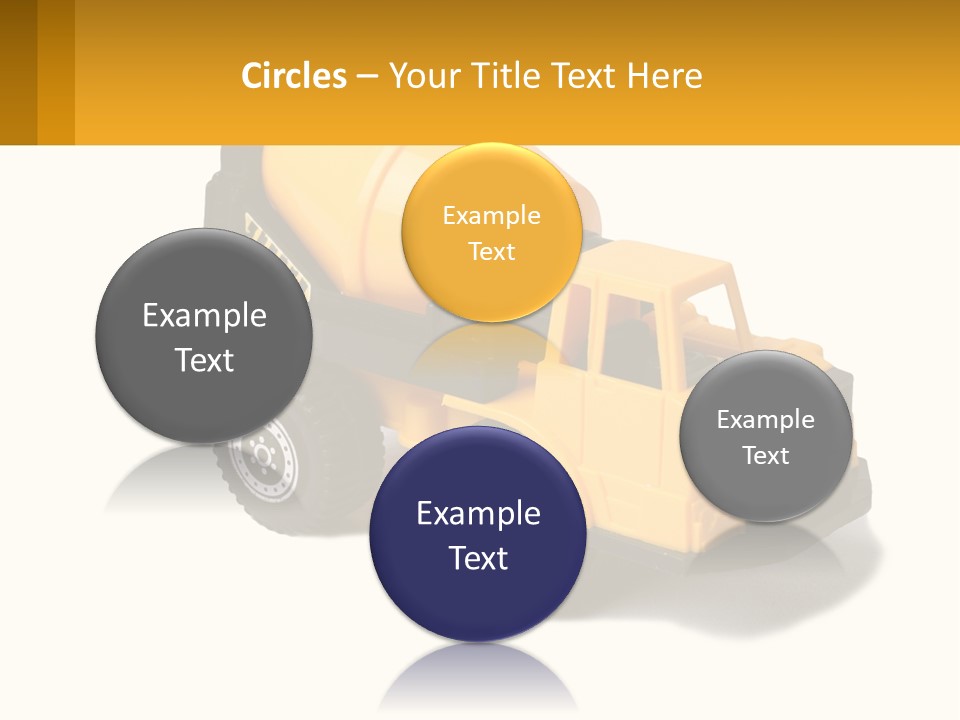 A Yellow Toy Truck With A Yellow Sign In Front Of It PowerPoint Template