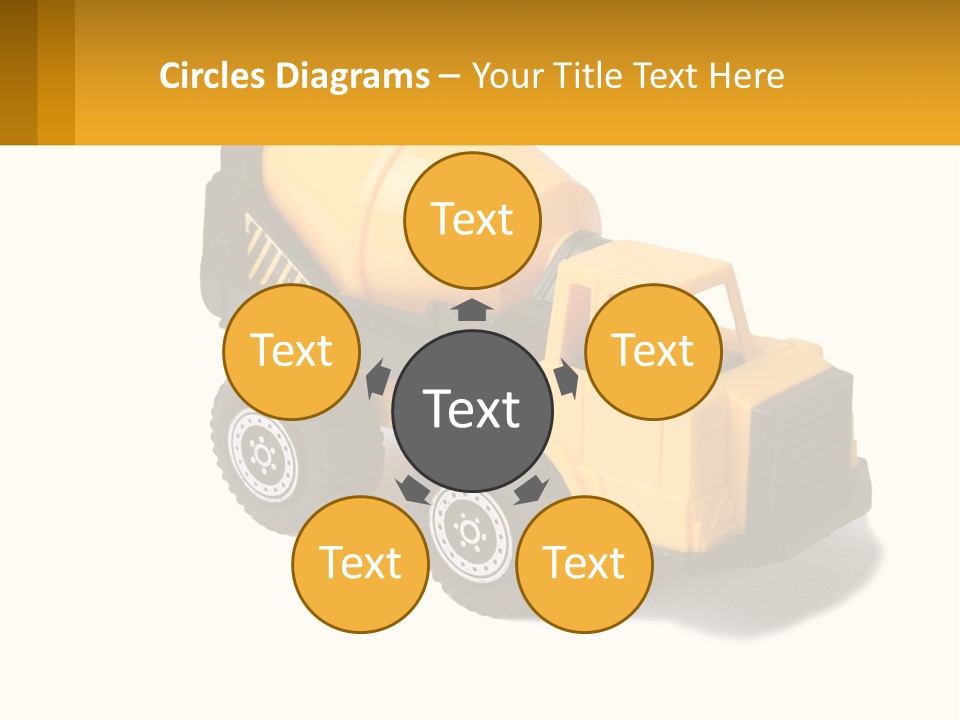 A Yellow Toy Truck With A Yellow Sign In Front Of It PowerPoint Template