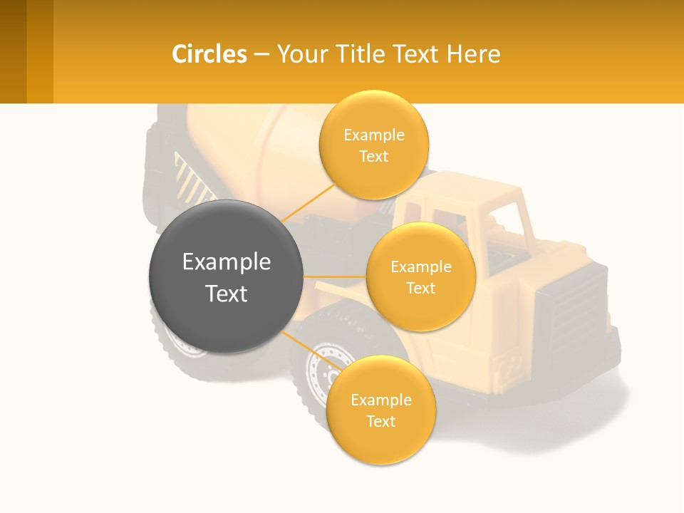 A Yellow Toy Truck With A Yellow Sign In Front Of It PowerPoint Template