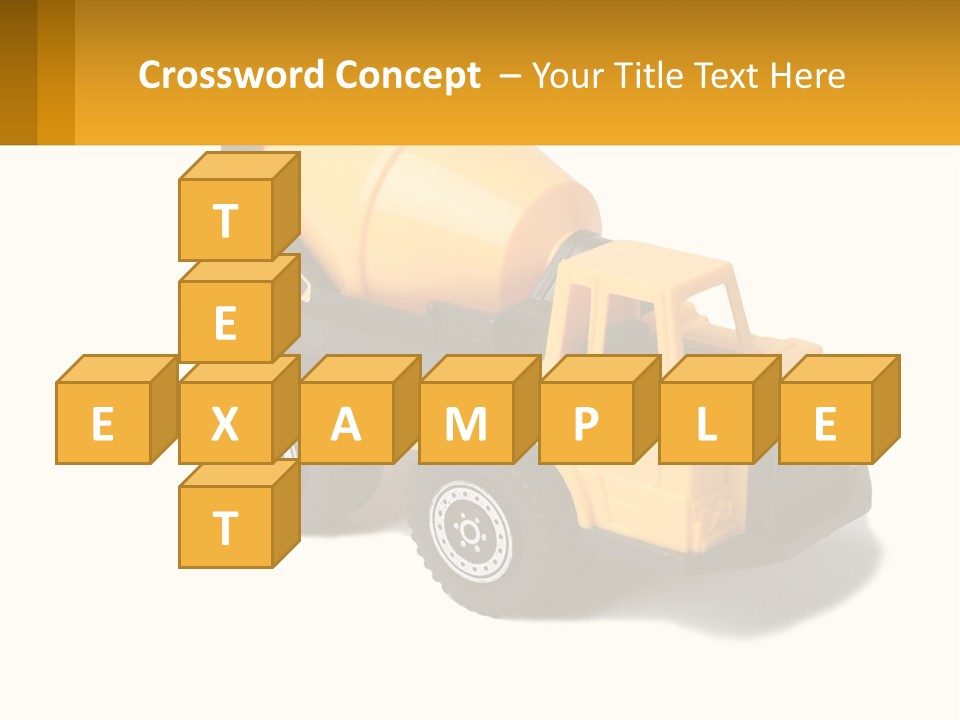 A Yellow Toy Truck With A Yellow Sign In Front Of It PowerPoint Template