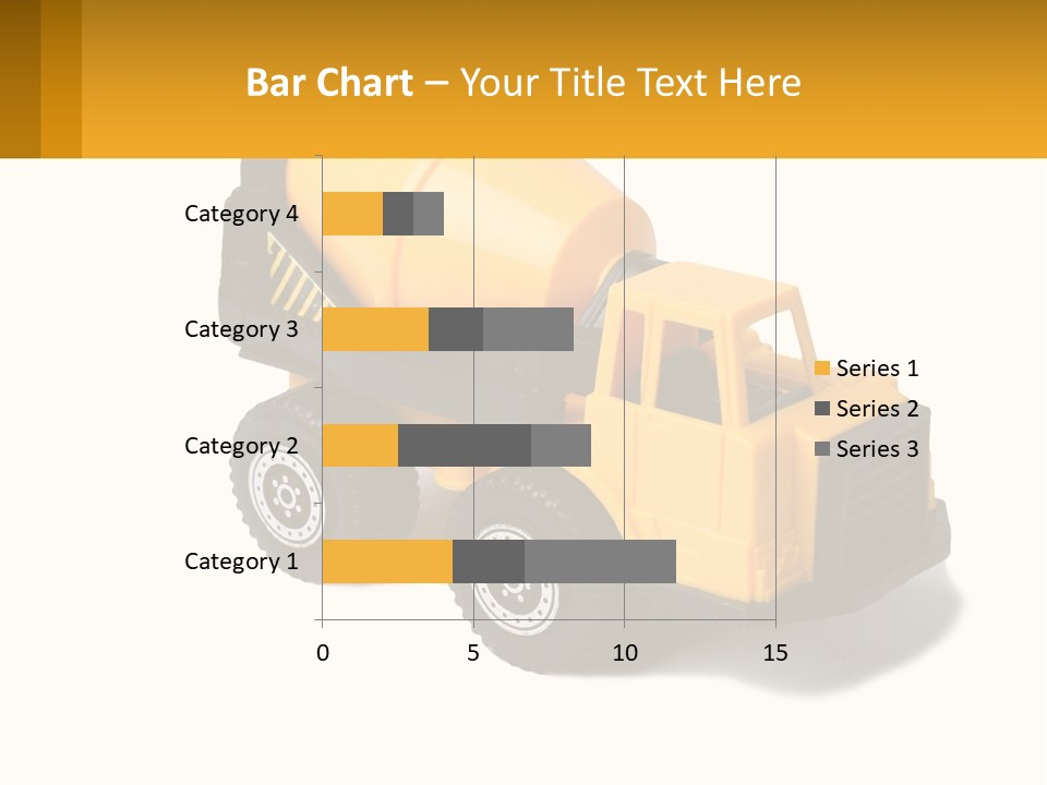 A Yellow Toy Truck With A Yellow Sign In Front Of It PowerPoint Template