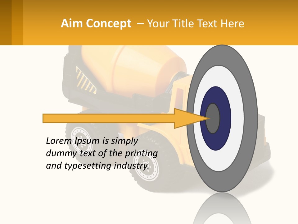 A Yellow Toy Truck With A Yellow Sign In Front Of It PowerPoint Template