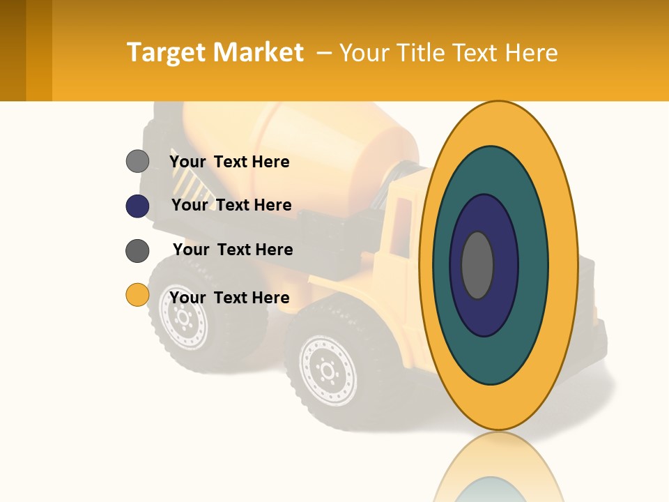 A Yellow Toy Truck With A Yellow Sign In Front Of It PowerPoint Template