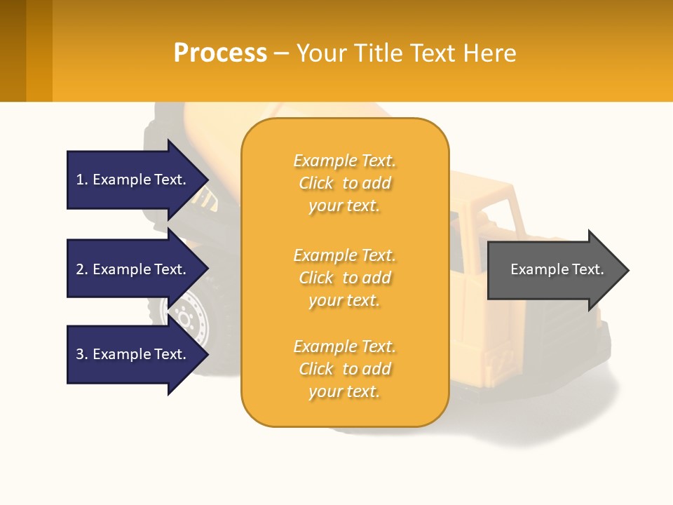 A Yellow Toy Truck With A Yellow Sign In Front Of It PowerPoint Template