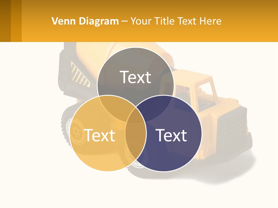 A Yellow Toy Truck With A Yellow Sign In Front Of It PowerPoint Template