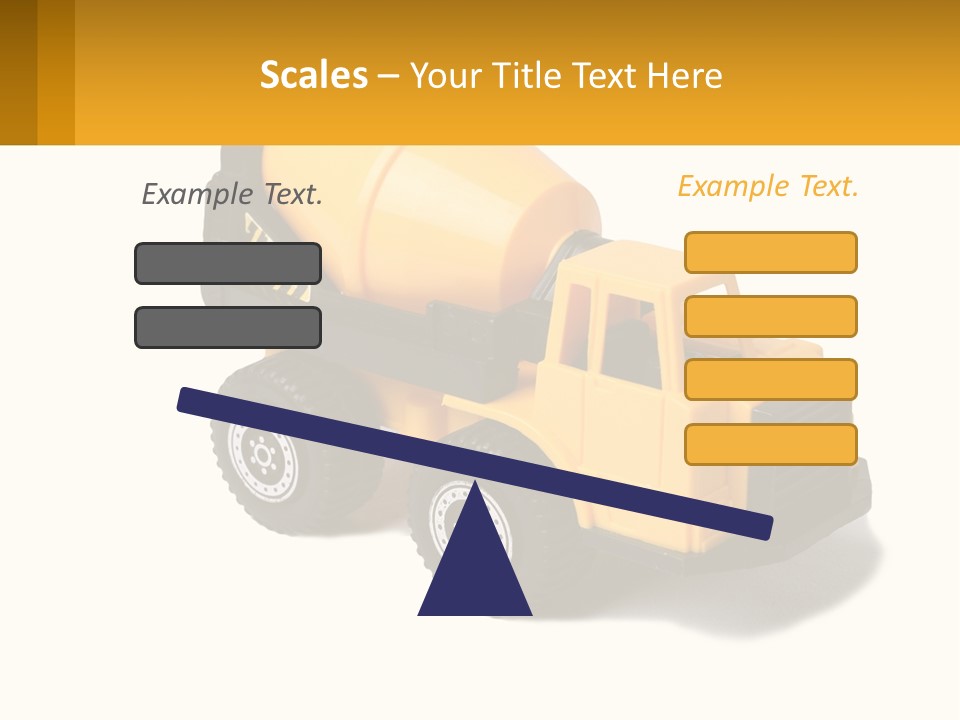 A Yellow Toy Truck With A Yellow Sign In Front Of It PowerPoint Template