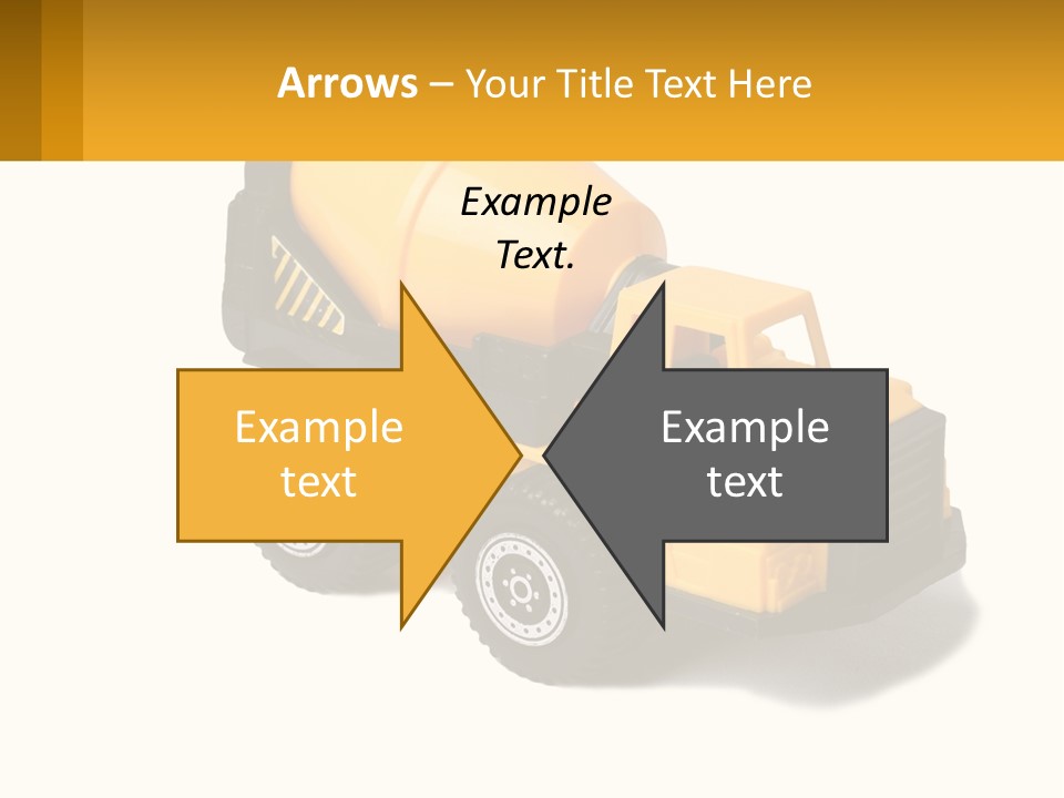 A Yellow Toy Truck With A Yellow Sign In Front Of It PowerPoint Template