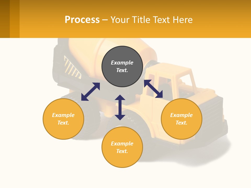 A Yellow Toy Truck With A Yellow Sign In Front Of It PowerPoint Template