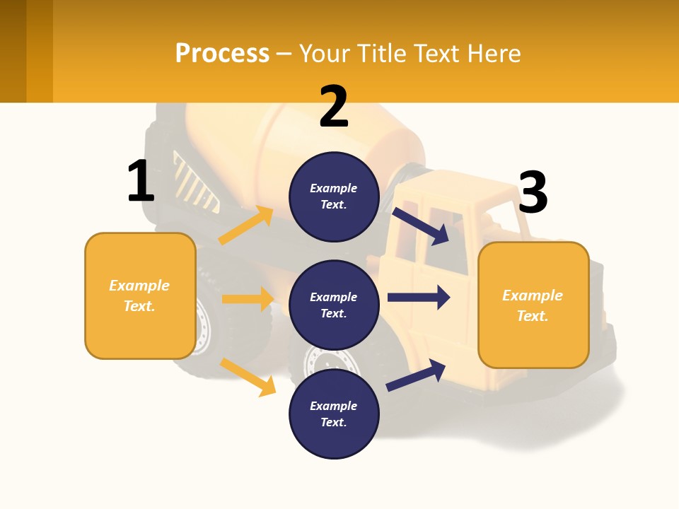 A Yellow Toy Truck With A Yellow Sign In Front Of It PowerPoint Template