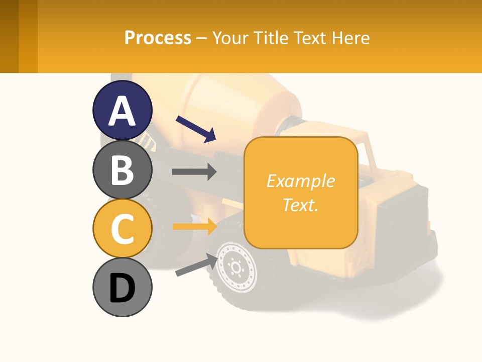 A Yellow Toy Truck With A Yellow Sign In Front Of It PowerPoint Template