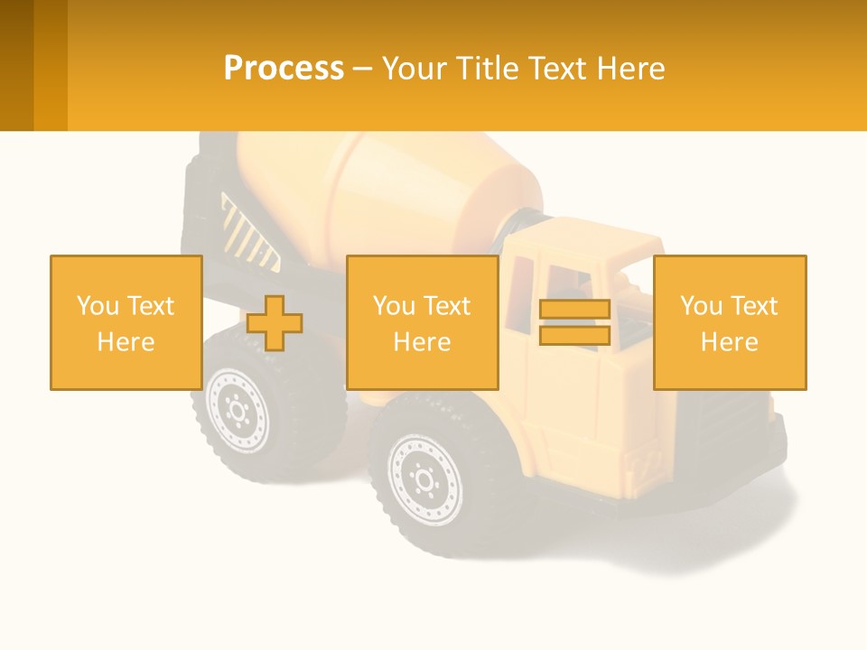 A Yellow Toy Truck With A Yellow Sign In Front Of It PowerPoint Template