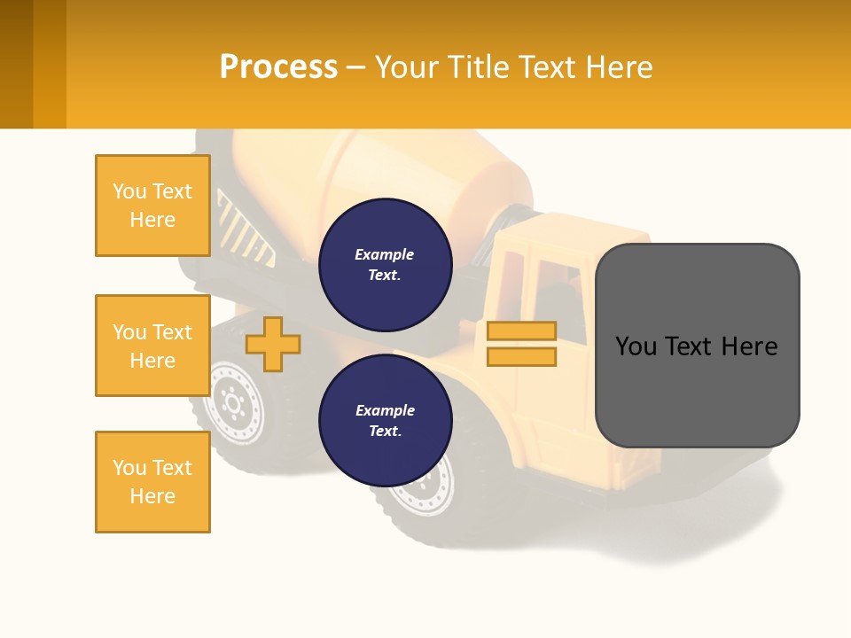 A Yellow Toy Truck With A Yellow Sign In Front Of It PowerPoint Template