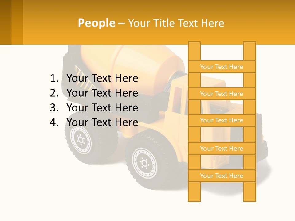 A Yellow Toy Truck With A Yellow Sign In Front Of It PowerPoint Template