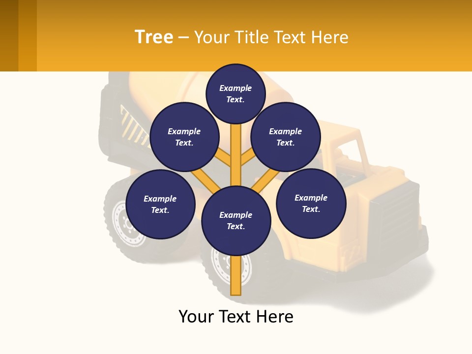 A Yellow Toy Truck With A Yellow Sign In Front Of It PowerPoint Template