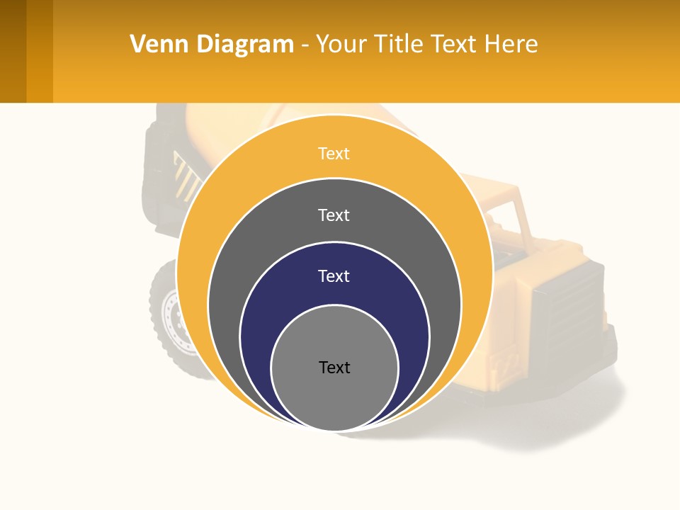 A Yellow Toy Truck With A Yellow Sign In Front Of It PowerPoint Template
