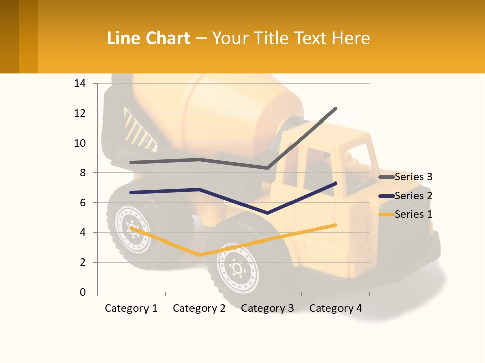 A Yellow Toy Truck With A Yellow Sign In Front Of It PowerPoint Template