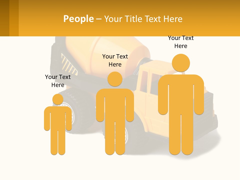 A Yellow Toy Truck With A Yellow Sign In Front Of It PowerPoint Template